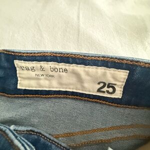 rag & bone Medium Blue Denim Jeans with Contrast Stitching